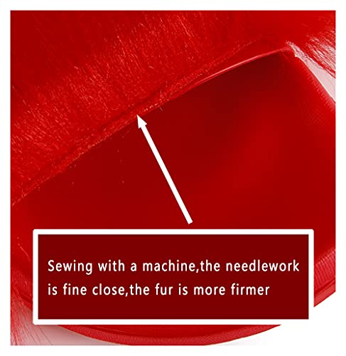 Women's Faux Fur Slides, Open Toe Cute Fur Slippers, Indoor or Outdoor Comfortable Furry Slide Sandals With Fluffy Fur4