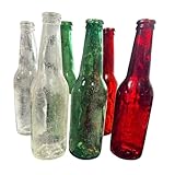 NewRuleFX SMASHProps Breakaway Beer Bottle Prop Value 6 Pack - Mixed 2 Amber Brown, 2 Dark Green, 2 Clear - Mixed Translucent
