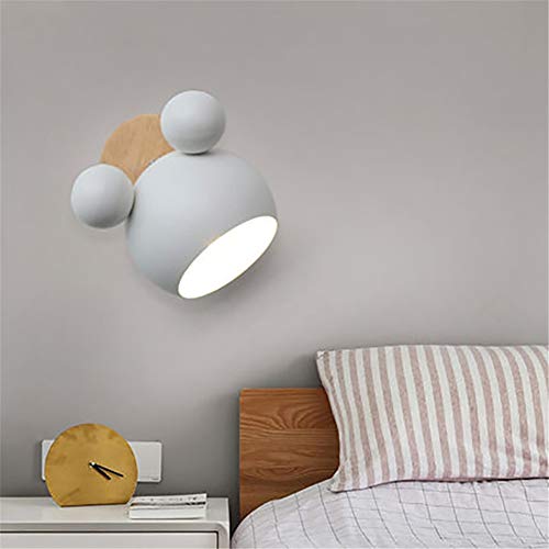 Ysss Lámpara de Pared nórdica Dormitorio lámpara de Noche Guzhen iluminación lámpara de Pared Macarons Simple Lindo lámpara de Pared para niños,Blanco