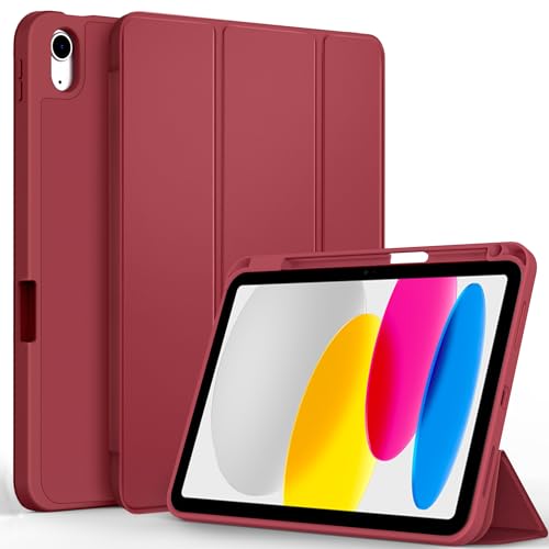 CACOE Custodia Cover Compatibile con iPad 11a Generazione (A16) 11' (2025) / iPad 10a Generazione 10.9' (2022) (A2757/A2777), Ultra Sottile Retro Cover con Portapenne,Bordeaux