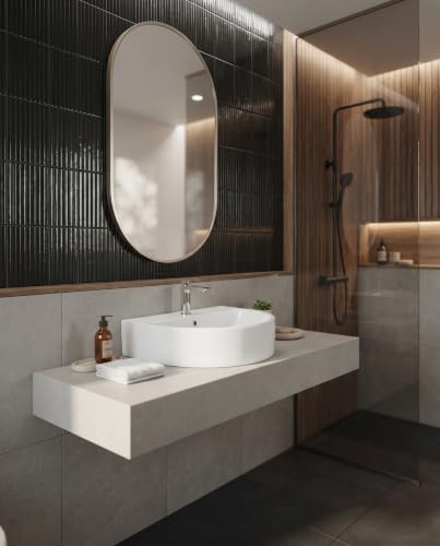 Image of Wall Mounted Wash Basin for Bathroom /Wall Hung Wash Basin /Ceramic Sink (43x31x13 cm)