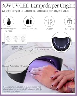 PHOENIXY Kit Unghie Gel Completo, 12 Colori, Lampada UV/LED 36W, Accessori, Set Unghie Semipermanente Professionale