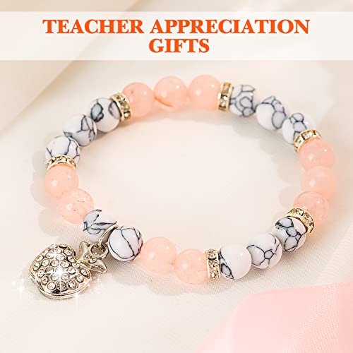 VICKHU Teacher appreciation gifts,Natural Stone teacher Bracelet gifts for women,thank you gifts for teacher meaningful gifts for women with gift message card3
