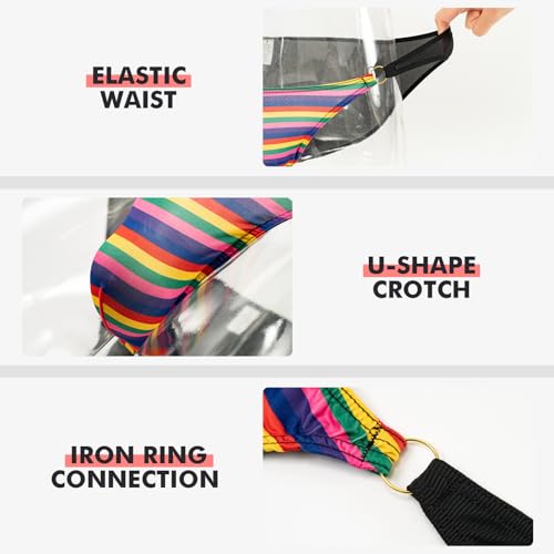 Mens Rainbow Briefs Metal Ring Sexy Underwear Striped Panties3