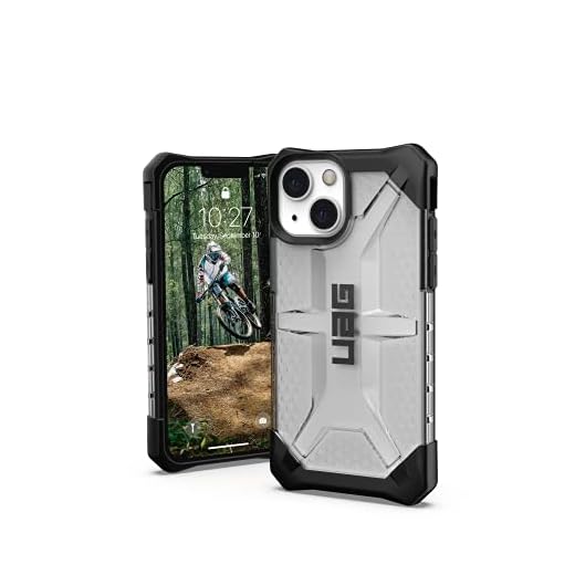 Urban Armor Gear Plasma Etui Compatible avec Apple iPhone 13 Mini [Wireless Charging Compatible Cover, Étui résistant aux Chocs, Bord surélevé] Ice (Transparent)