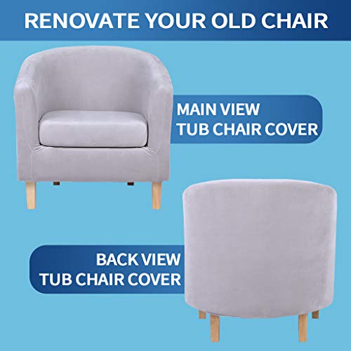 Hyha 2 Pieces Velvet Tub Chair Cover With Cushion Cover thumb #2