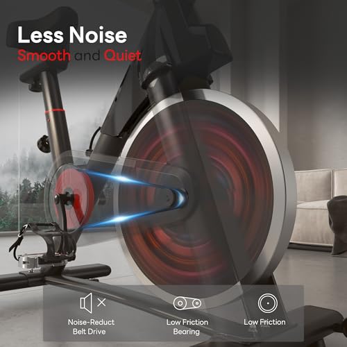 SogesPower Exercise Bike Indoor Cycling Bike Magnetic Stationary Bike Cycle Bike Fitness Bike for Home Silent Belt Drive with Phone Ipad Mount &Comfortable Seat Cushion - Image 5
