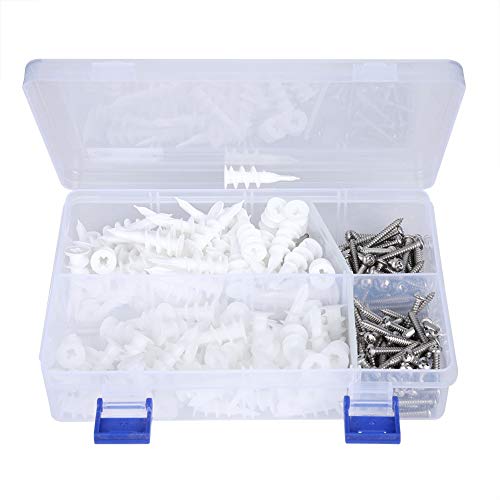 304 Stainless Steel Screw, Nylon Screw, Expansion Screws, 240Pcs Expansion Anchors for Different Materials