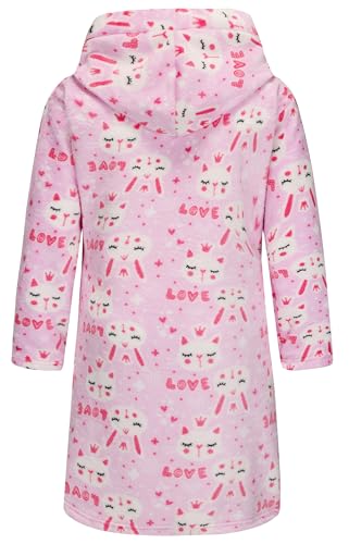 Image of Kids Hooded Bathrobe Girls Soft Plush Hooded Flannel Pajamas Sleepwear Boys Spa Robe