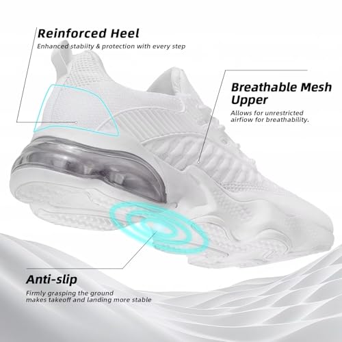 Image of Womens Slip On Walking Shoes Air Running Casual Fashion Tennis Sneakers Comfortable Non Slip Work Athletic Trainers