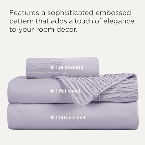 Image of Bedsure Twin Sheets Set - 3 Pieces Soft Twin Bed Sheets - Breathable & Cooling - Hotel Luxury - Easy Care Polyester Microfiber Bedding for Women, Men, Lavender
