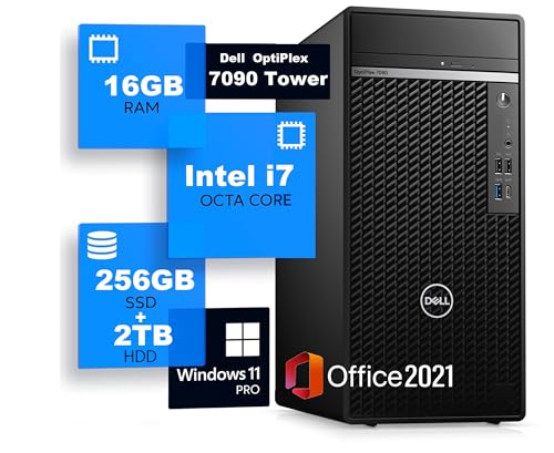 �y�����ςݕi�zDELL OptiPlex 7090 �^���[ �f�X�N�g�b�vPC/Core i7-11700/������16GB/SSD256GB+HDD2TB/Windows11 Pro/MS Office 2021/DisplayPort1.4×2/USB-C
