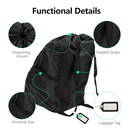 elaia Large Waterproof Car Seat Travel Bag for Airplane with Black Straps by elaia - Image 3