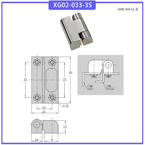 Charnières robustes acier inoxydable 304 armoire électrique commande industrielle - 3