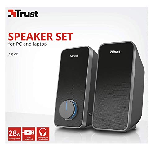Trust Arys Standard 2.0 Set Altoparlanti, 28 W, Nero