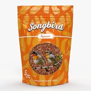 Mycelium Premium Milo Songbird Blend – Organic, Non-GMO, Bird Food for Parakeets, Canaries, Finches & Thrushes, Sourced from Local USA Farms, Sustainable Farming, 5 lbs