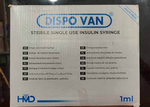 Image of Insulin Syringe 1ml U-40 Single Use With Needle (Multicolor) (200 Pcs = 2 Box)