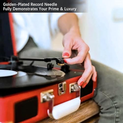 2 Upgraded Gold Plated Record Player Needles Cleaner Kit with Brush, Universal Compatibility, Premium Sound, Easy to Replace, Tracking