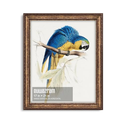 euwazram 17x21 Antique Gold Picture Frame - Single Frame 17 x 21 Ornate Vintage Poster Frame for Wall Decor & Gallery Walls