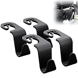 SodaRide Car Seat Headrest Hook 4 Pack,Purse Holder Hook for Car Organizers and Storage,Car Organization Accessories for Women Road Trip Essentials,Long