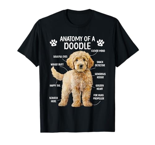 Anatomy Of A Doodle Dog T-Shirt Goldendoodle Mom
