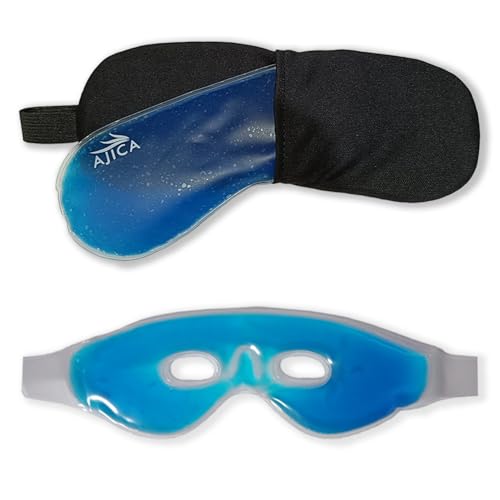 Image of Aqua Ice Face & Eye Cooling Gel Pad and Aloe Vera Gel Mask Ice Pack for Face and Eye Patches Remove Dark Circles, Fatigue Cool Eyes Patch Pads Eye Care | Facial Skin Refresh Face Mask for Hot & Cold Therapy (Blue Eye Cooling Pad, Blue Hole Eye Mask)