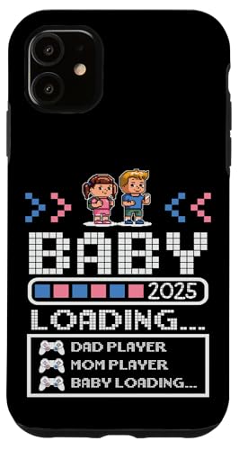 Custodia per iPhone 11 Baby Loading Pregnancy Announcement 2025 Gamer Dad Mom