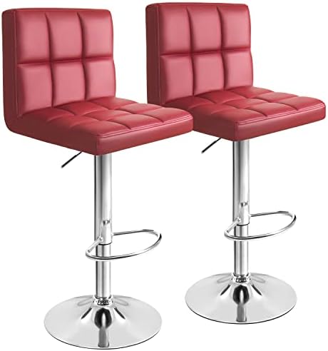 red hydraulic bar stool