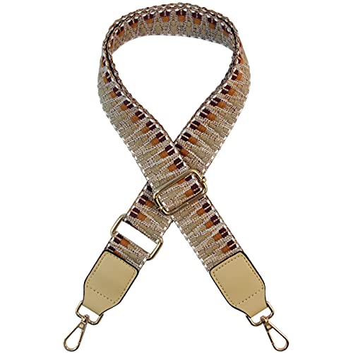 Image of Duwi Wide Handbag&Purse Strap Jacquard Woven Guitar Style Replacement Strap Multicolor Canvas Adjustable Crossbody Bag Strap