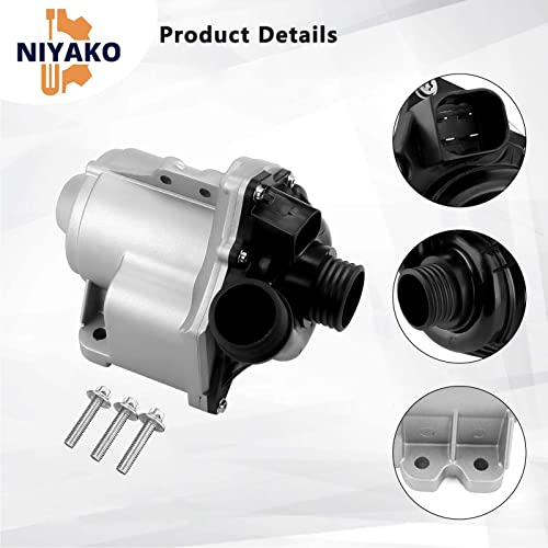 Niyako Electric Coolant Water Pump With Bolts Replacement# 𝟏𝟏-𝟓𝟏-𝟕-𝟔𝟑𝟐-𝟒𝟐𝟔 𝟏𝟏𝟓𝟏𝟕𝟔𝟑𝟐𝟒𝟐𝟔 𝟗𝟒𝟏𝟓𝟎𝟒𝐄 𝟏𝟏𝟓𝟏𝟕𝟓𝟖𝟔𝟗𝟐𝟖 Fit 2007-2016 E60 E61 E82 E88 E90 F01 640I 535I 740I #TOP4