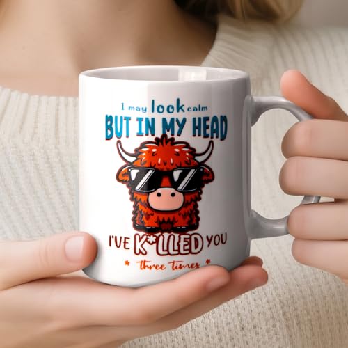 Cute Highland Cow Ceramic Mug - Perfect Gift for Her - Image 6