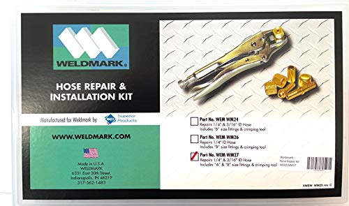 Weldmark Hose Repair Kit,"A & B" size 3/16" / 1/4" ID KT28 Tool (Western CK5/7)