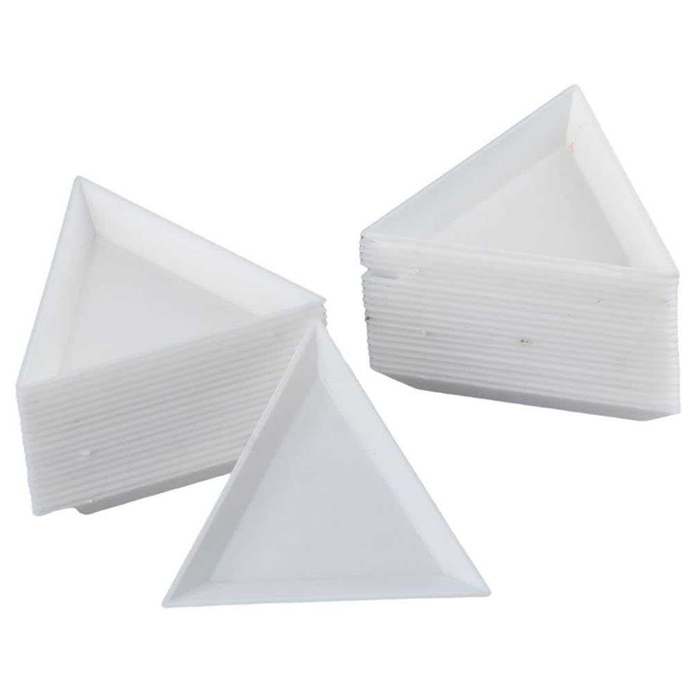 YYlingx 40Pcs White Bead Sorting Trays Triangle Shape Jewelry Storage Plate Painting for Craft and DIY Needs