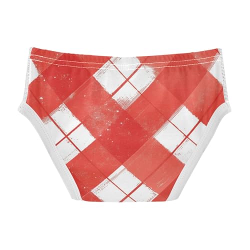 KLL Red & White Checked Christmas Little Boys Comfort Nighttime Underwear Breathable Undies2