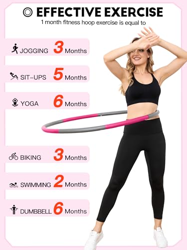 image for Phobby Weighted Exercise Hoop for Adults, 2.2lb Detachable Fitness Hoo