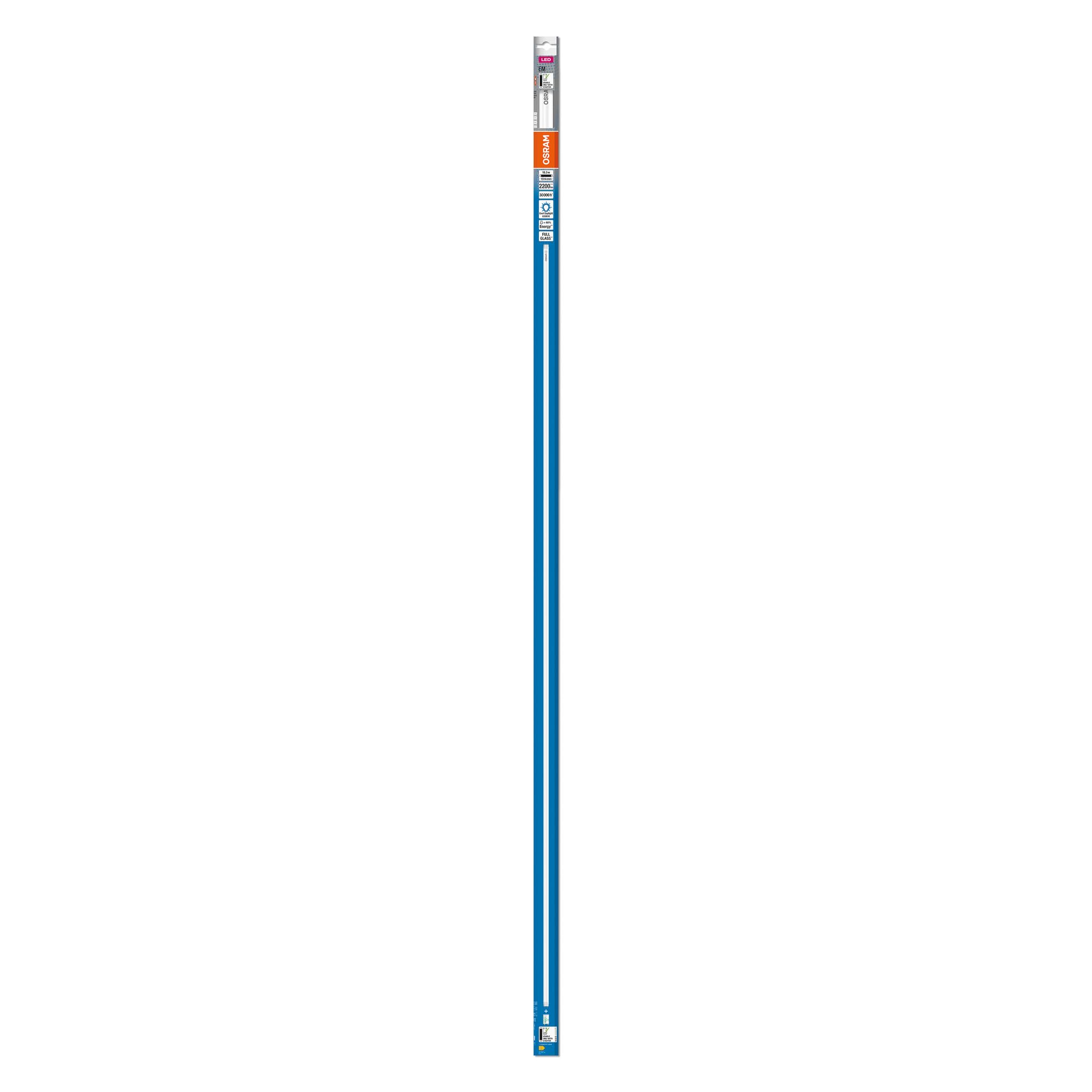 OSRAM LED TUBE T8 58 EM 1500 mm, tubo LED lineal, 18,3W, 2200lm, 6500K, luz blanca día, LED de repuesto para tubos fluorescentes T8 con casquillo G13, larga vida, optimo consumo de energía