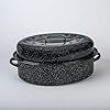 Granite Ware 19-Inch Covered Oval Roaster, 20 Lb Capacity - Enamel Steel Cookware, Dishwasher Safe & PFOA-Free, Even Heat Distribution for Roasting Poultry, Meat, or Vegetables (Speckled Black) #1