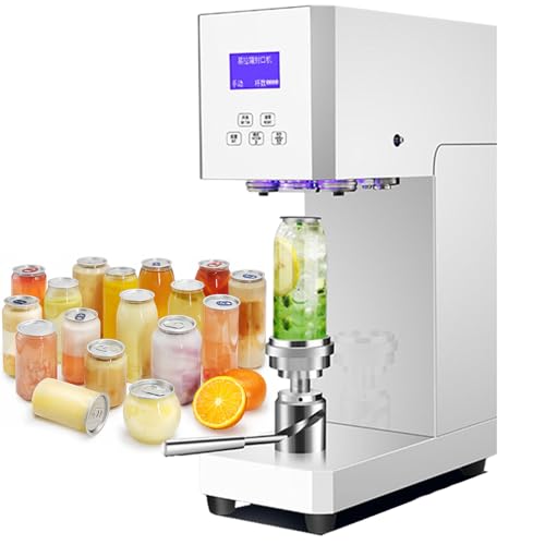 Commercial Semi-Automatic Tin Cup Sealer,Intelligent Control Panel & Counting,330/500/650 ml Soda Can Seaming Machine,White