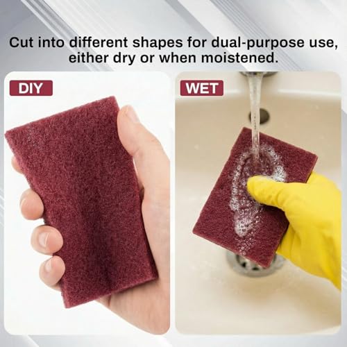 Dimsile 30 ft x 6 in Fine General Purpose Scuff Pads 7447 Roll Large Maroon Abrasive Hand Sanding Non Scratch Woven Aluminum Oxide Cuttable Pad Scouring Surface Kitchen Preparation Scuffing Cleaning by Dimsile - Image 4