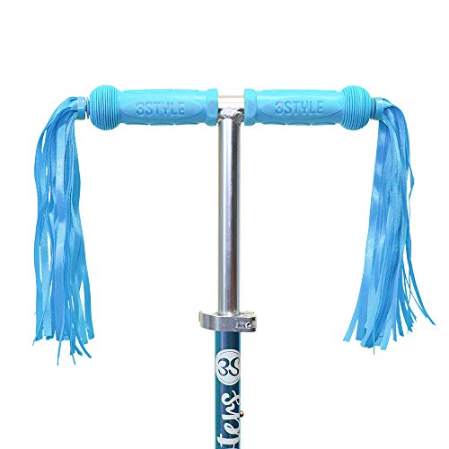3StyleScooters® Accesorios - Borlas para Manillar de Patinetes y Bicicletas - Un Par de Divertidas Serpentinas de Colores - 6 Colores Disponibles - Compatible con Todos los Productos RGS (Azul)