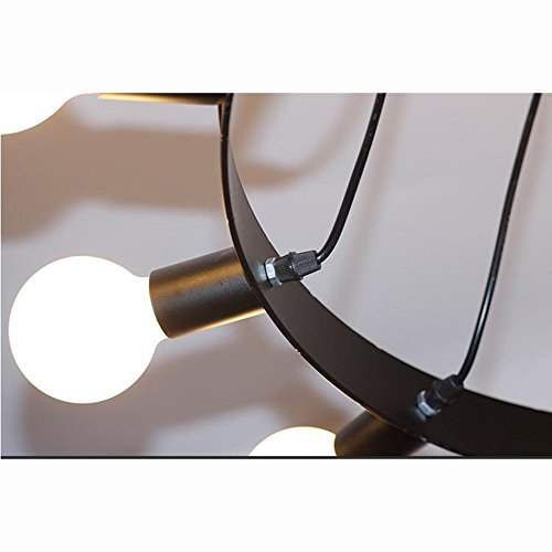 Lustre en chanvre rétro E27 de 65cm style industriel en fer noir