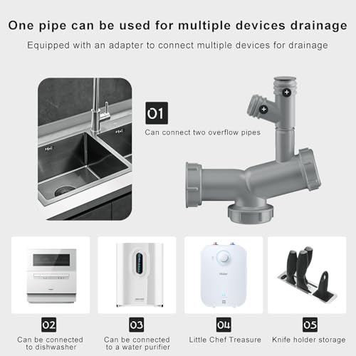 Kit de desagüe para trituradora de basura de cocina 1 1/2 pulg miniatura 5