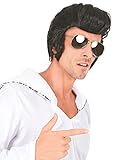 🎉 Cette perruque de star du rock des années 50 pour homme vous fera ressembler à un chanteur de rock 'n' roll. Noirs, les cheveux sont coupés relativement courts. Les pattes sont épaisses et le front est bien garni.