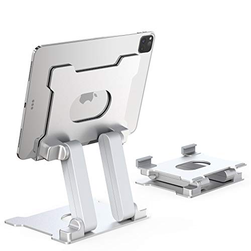 タブレットスタンド iPad スタンド 卓上 アルミ製 土台強化 安定性抜群 折り畳み式 高さ調整 角度調整可能 滑り止め付き 充電可能スタンド（4-15インチ）iPad/タブレット/iPhone/スマートフォン/Nintendo Switch/キンドルに対応 Daping タプレット スタンド（シルバー）