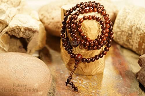 - Orignal Red Sandalwood Mala, Red Sandalwood (108+1 Beads) Rosary Lal Chandan Japa Mala With Tassel For Meditation, Pooja, Chanting, Wearing; Hastkala Kendra (7MM)