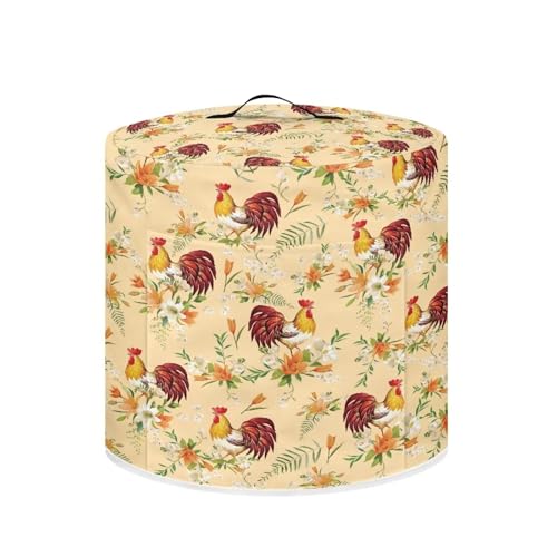 Image of Cozeyat Floral Rooster Kitchen Decor Accessories Appliance Dust Cover for Electric Pressure Cooker /Air Fryer /Rice Cooker /Steamer /Toaster,Pressure Cooker Cover 6 qt