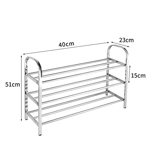 Zapatero Extensible de 3 a 6 Niveles - Almacenamiento apilable de Acero Inoxidable para dormitorios, entradas y armarios - Acabado Star Light de 5100 Estrellas - Estante para Zapatos Que aho