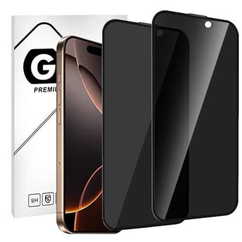 【覗き見防止】【2枚セット】GAOYYDS for iPhone 17 / 16 Pro 用ガラスフィルム 覗き見防止 25度プライバシー保護 対応アイフォン17 液晶保護フィルム 全面保護 指紋防止 旭硝子製 硬度9H 3D touch対応 飛散防止 キ