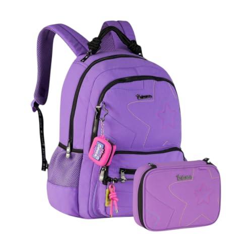 Mochila Escolar De Costas Luluca Menina + Estojo Box