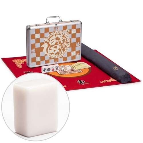 Set Tradicional Chino Mahjong con Accesorios y Tapete miniatura 1